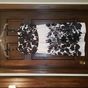 Jessica Howard Floral Dress 12 White Black Gray